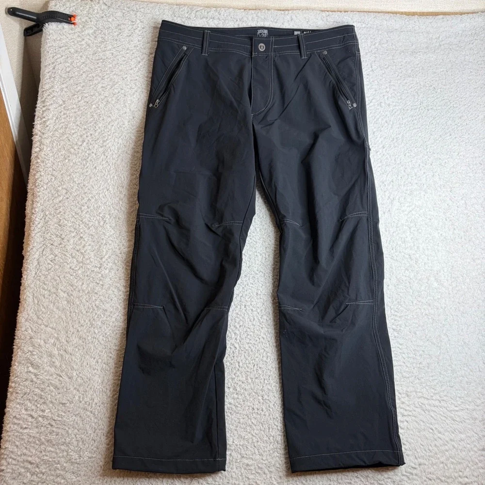Kuhl Raid Pants Mens 38x30 Black Softshell Technical Hiking Outdoor Stretch DWR